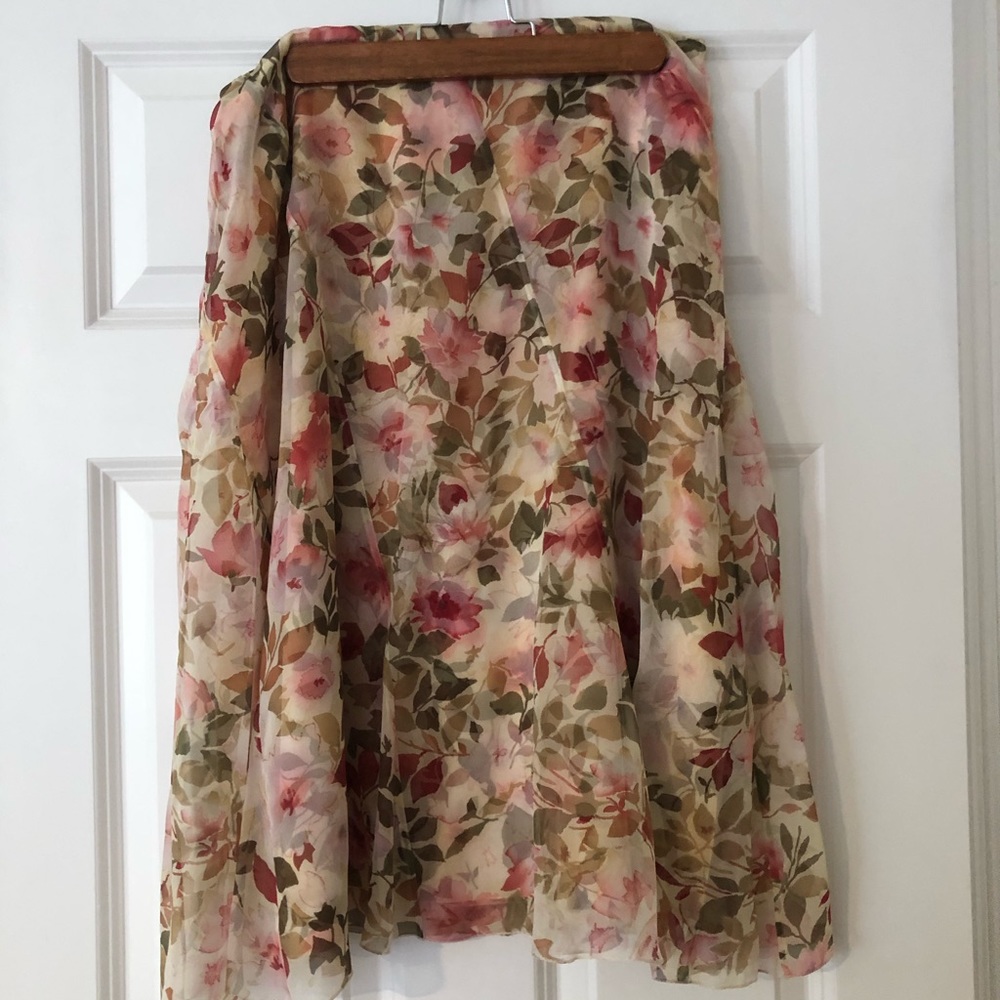 NWT - Talbots silk floral skirt